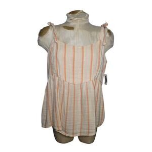 Old Navy Babydoll Gauze Tank Top Womens Size M Striped Beachy Boho Flowy
